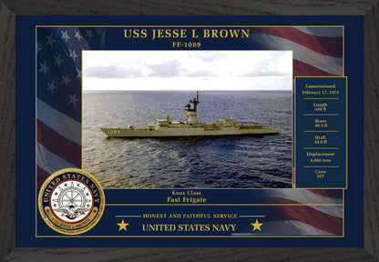 USS Jesse L Brown FF-1089 Framed Patriotic Photo