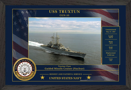 USS Truxtun CGN-35 Framed Patriotic Photo