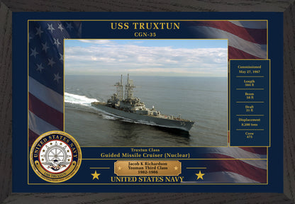 USS Truxtun CGN-35 Framed Patriotic Photo