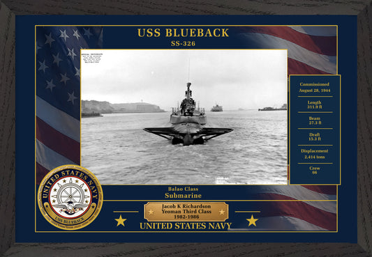 USS Blueback SS-326 Framed Patriotic Photo