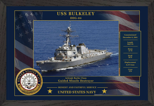 USS Bulkeley DDG-84 Framed Patriotic Photo