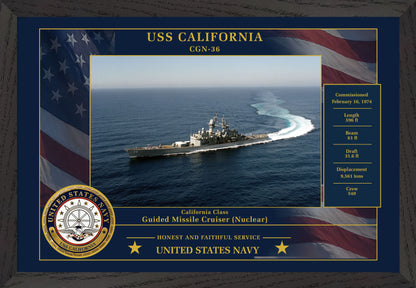 USS California CGN-36 Framed Patriotic Photo