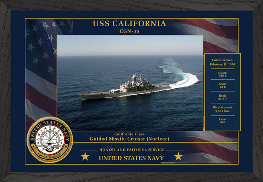 USS California CGN-36 Framed Patriotic Photo