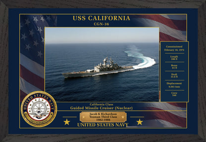 USS California CGN-36 Framed Patriotic Photo