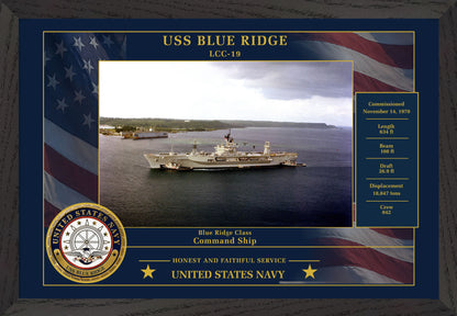 USS Blue Ridge LCC-19 Framed Patriotic Photo