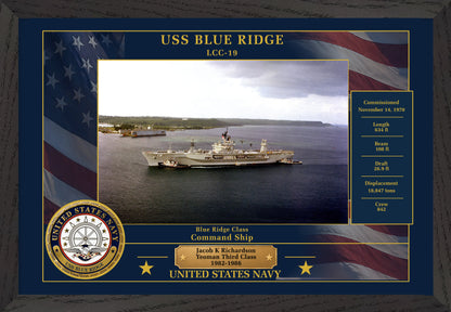 USS Blue Ridge LCC-19 Framed Patriotic Photo