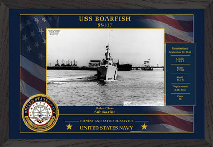 USS Boarfish SS-327 Framed Patriotic Photo