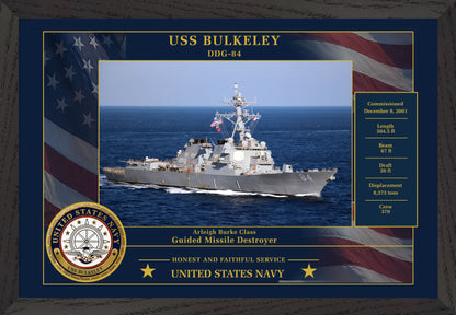 USS Bulkeley DDG-84 Framed Patriotic Photo
