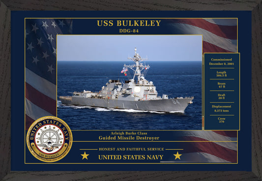 USS Bulkeley DDG-84 Framed Patriotic Photo