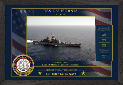 USS California CGN-36 Framed Patriotic Photo