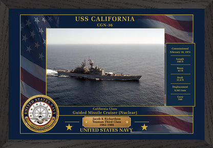 USS California CGN-36 Framed Patriotic Photo