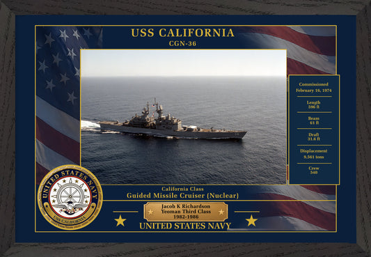 USS California CGN-36 Framed Patriotic Photo