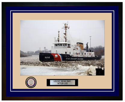 USCGC NEAH BAY WTGB 105 Framed Coast Guard Ship Photo Blue 78WTGB105