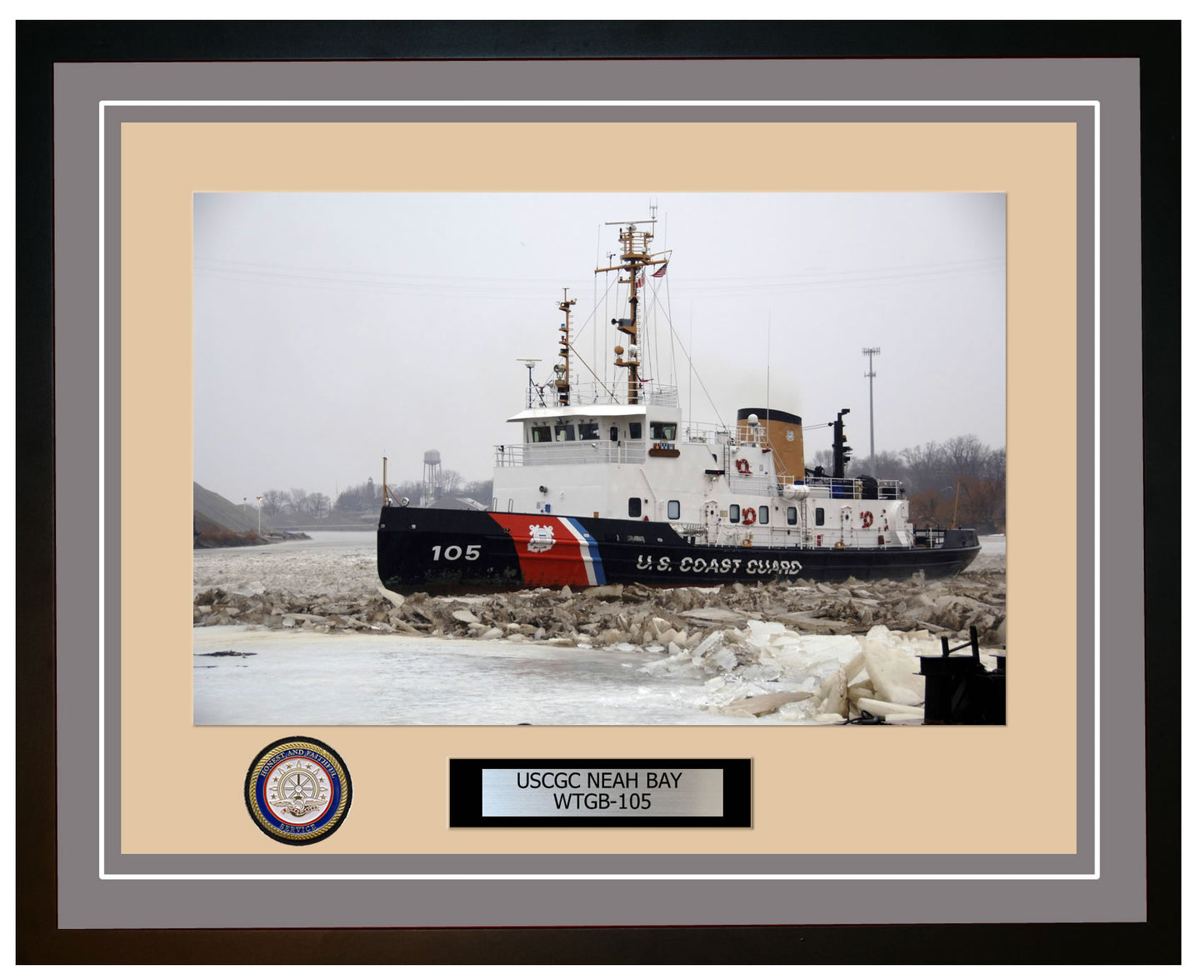 USCGC NEAH BAY WTGB 105 Framed Coast Guard Ship Photo Grey 78WTGB105