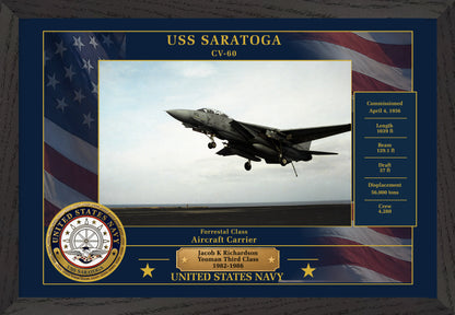 USS Saratoga CV-60 Framed Patriotic Photo