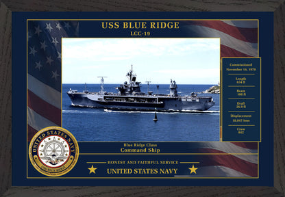 USS Blue Ridge LCC-19 Framed Patriotic Photo