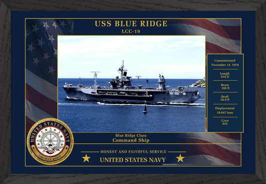 USS Blue Ridge LCC-19 Framed Patriotic Photo