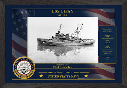 USS Lipan ATF-85 Framed Patriotic Photo