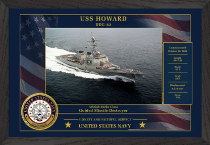 USS Howard DDG-83 Framed Patriotic Photo