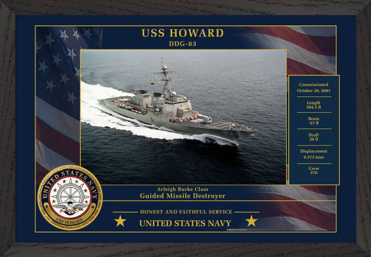 USS Howard DDG-83 Framed Patriotic Photo
