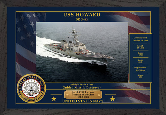 USS Howard DDG-83 Framed Patriotic Photo