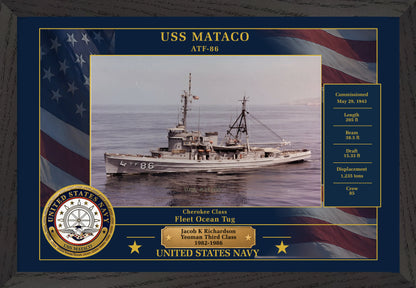 USS Mataco ATF-86 Framed Patriotic Photo