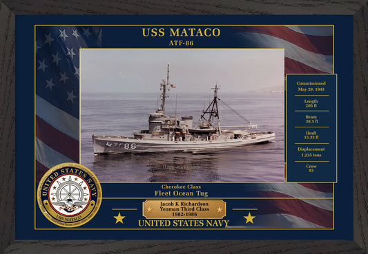 USS Mataco ATF-86 Framed Patriotic Photo