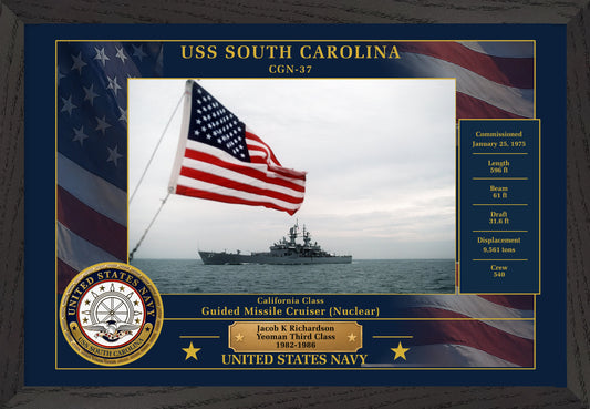 USS South Carolina CGN-37 Framed Patriotic Photo