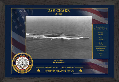 USS Charr SS-328 Framed Patriotic Photo