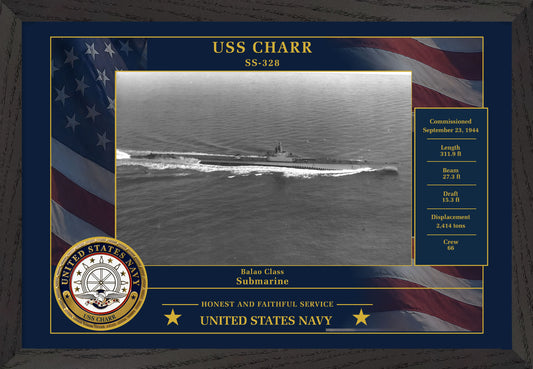 USS Charr SS-328 Framed Patriotic Photo