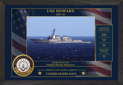 USS Howard DDG-83 Framed Patriotic Photo