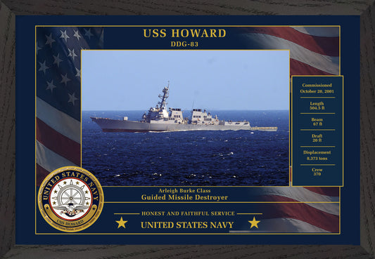 USS Howard DDG-83 Framed Patriotic Photo