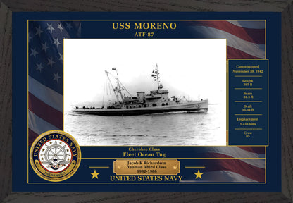 USS Moreno ATF-87 Framed Patriotic Photo