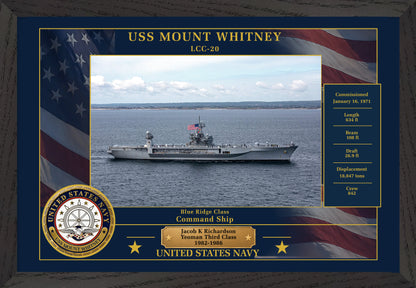 USS Mount Whitney LCC-20 Framed Patriotic Photo