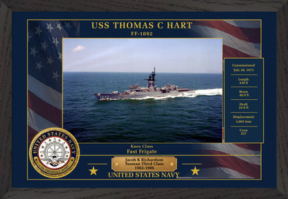 USS Thomas C Hart FF-1092 Framed Patriotic Photo