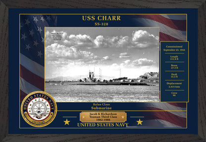 USS Charr SS-328 Framed Patriotic Photo