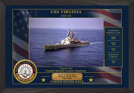 USS Virginia CGN-38 Framed Patriotic Photo