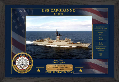 USS Capodanno FF-1093 Framed Patriotic Photo