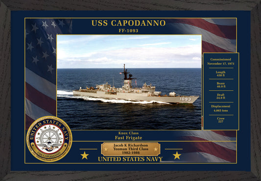 USS Capodanno FF-1093 Framed Patriotic Photo