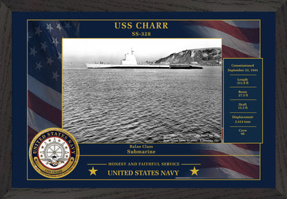 USS Charr SS-328 Framed Patriotic Photo