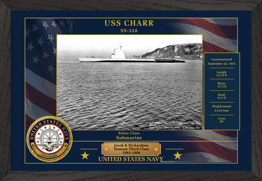 USS Charr SS-328 Framed Patriotic Photo