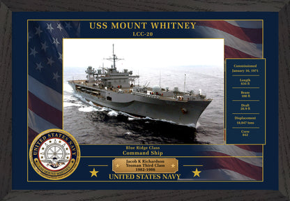USS Mount Whitney LCC-20 Framed Patriotic Photo