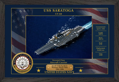 USS Saratoga CV-60 Framed Patriotic Photo