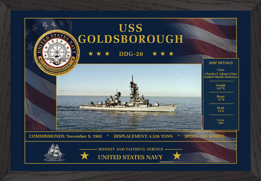 USS Goldsborough DDG-20 Framed Patriotic Art