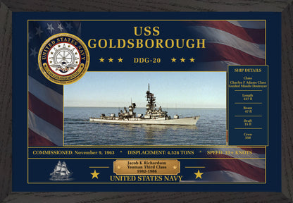 USS Goldsborough DDG-20 Framed Patriotic Art