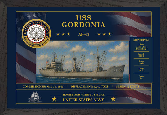USS Gordonia AF-43 Framed Patriotic Art