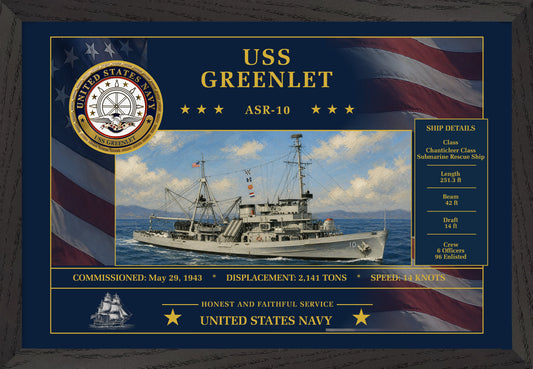 USS Greenlet ASR-10 Framed Patriotic Art