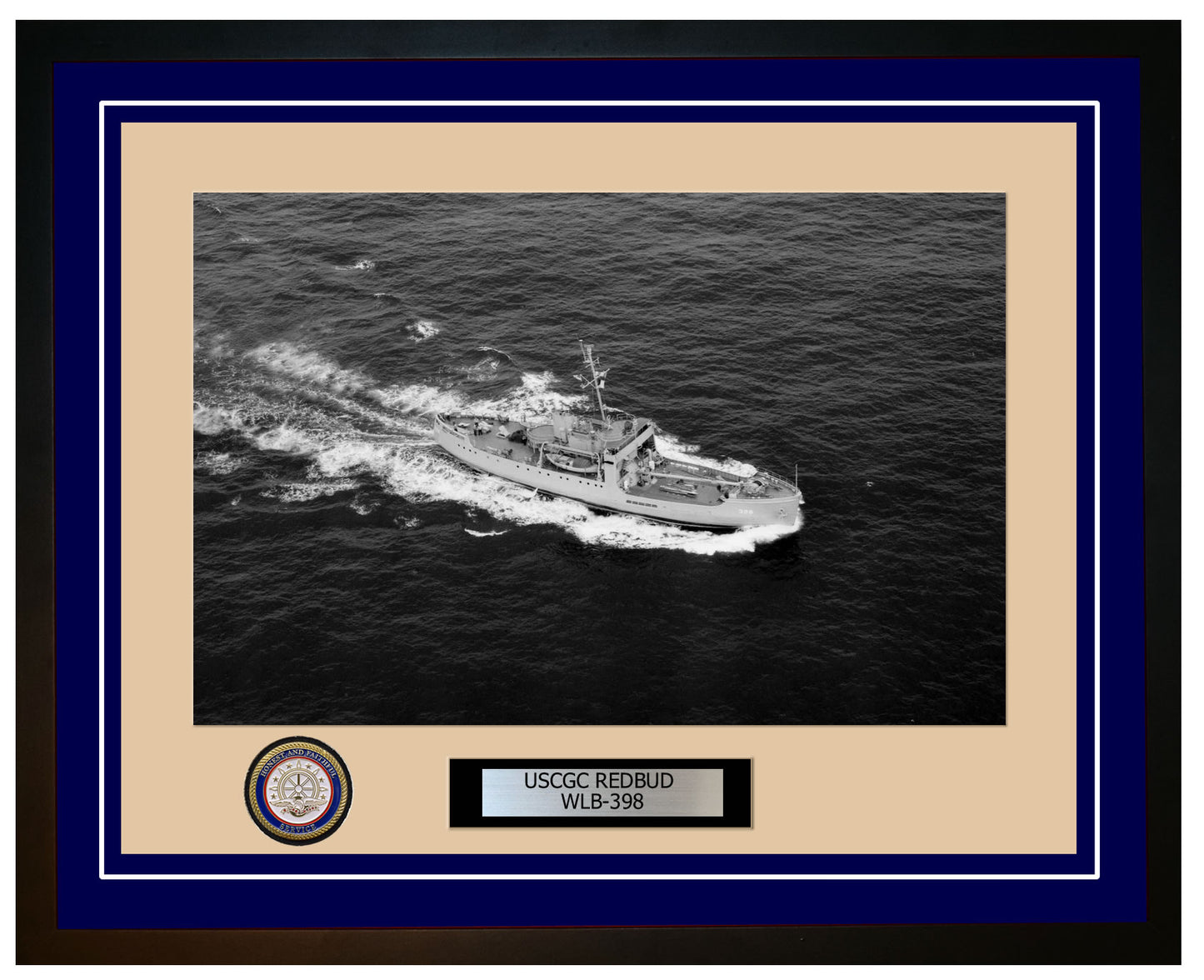 USCGC REDBUD WLB 398 Framed Coast Guard Ship Photo Blue 83WLB398