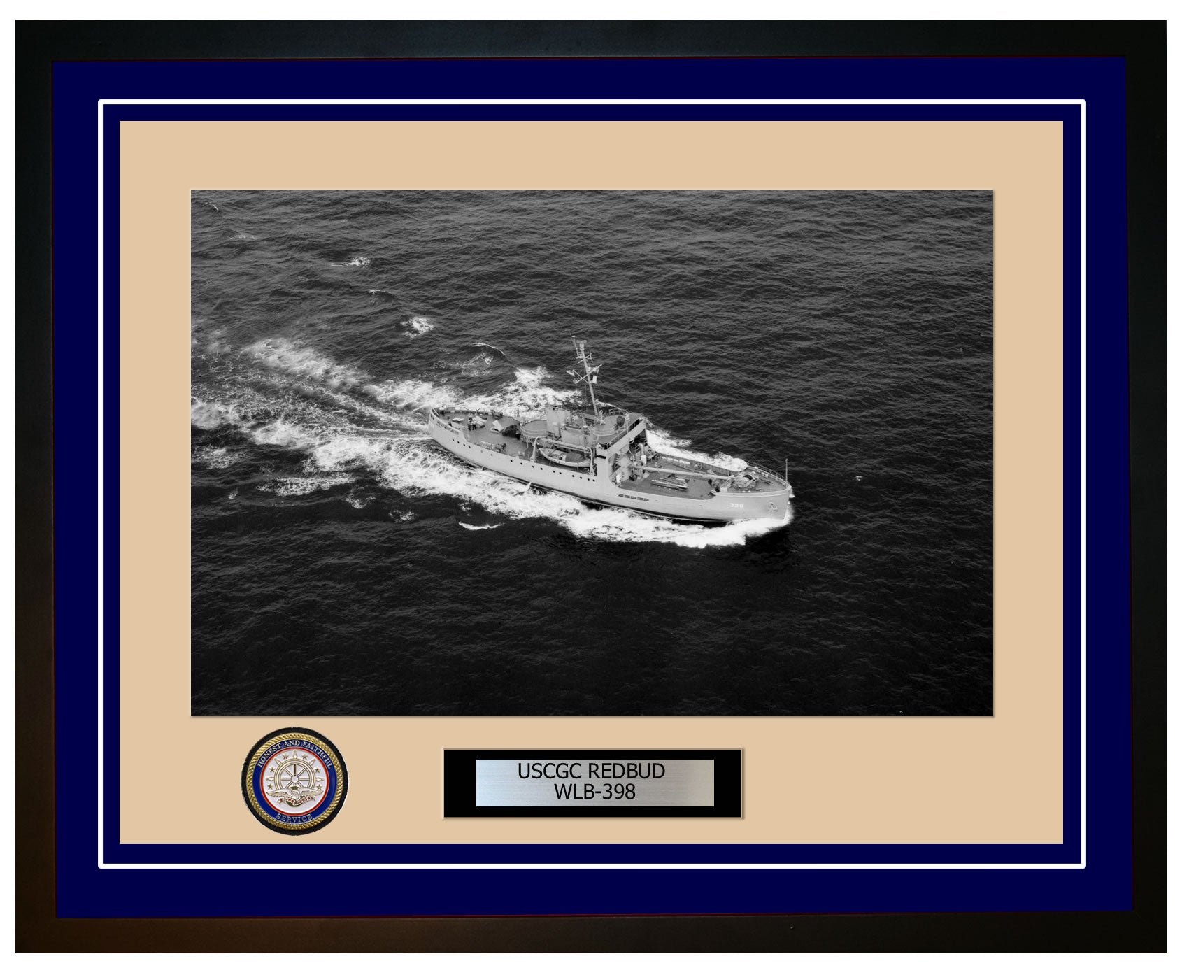USCGC REDBUD WLB 398 Framed Coast Guard Ship Photo Blue 83WLB398