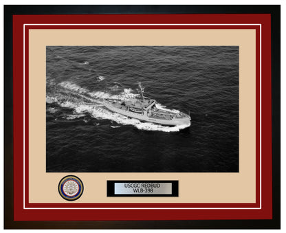 USCGC REDBUD WLB 398 Framed Coast Guard Ship Photo Burgundy 83WLB398